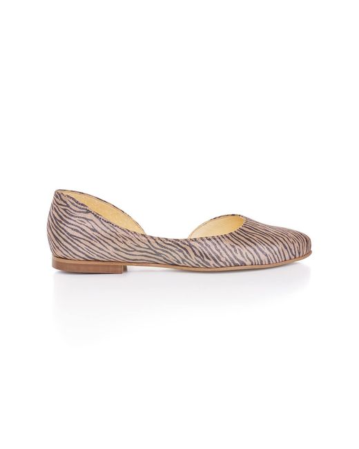 Mandragora Design Pink Neutrals Zora Ballerina Shoes With Special Zebra Stripes