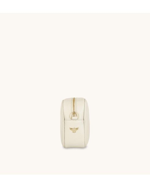 Apatchy London Natural Neutrals The Tassel Stone Leather Crossbody Bag