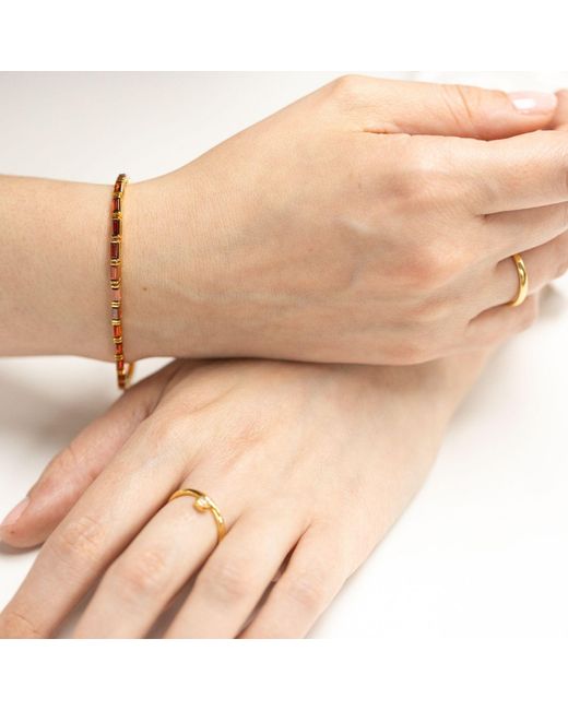 Belinda Jewelz Metallic Bianca Baguette Garnet Tennis Bracelet