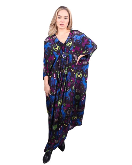 Any Old Iron Blue Multicolored Cowgirls Are Forever Beaded Dress
