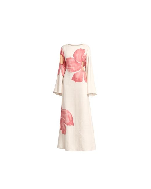 Tantra Spain Sl Pink Long Floral Dress With Square Neckline And Straps