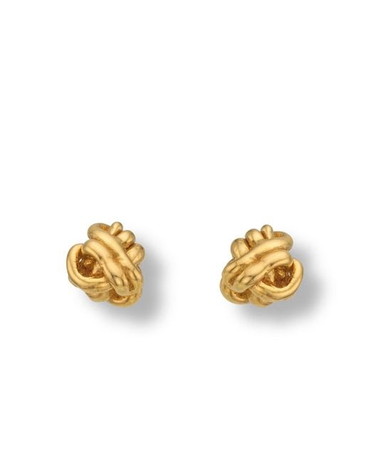 EVA REMENYI Metallic Golden Knot Earrings 14K