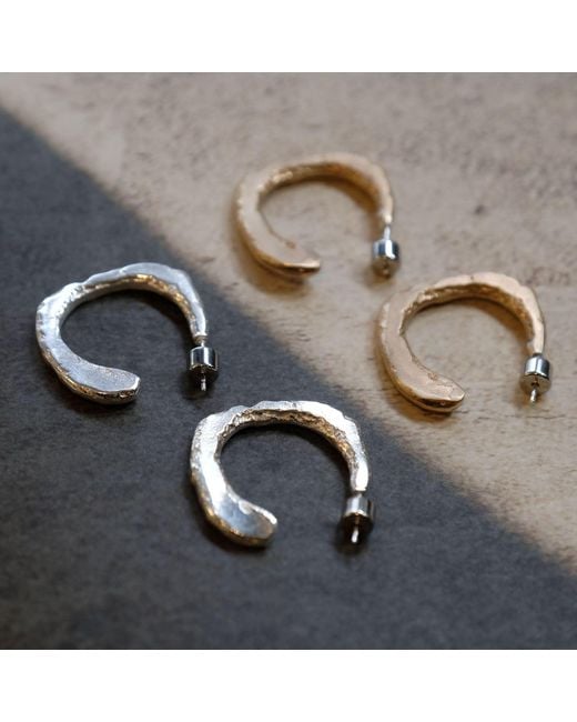 Oolo London Brown Rugged Flat Landscape Hoops