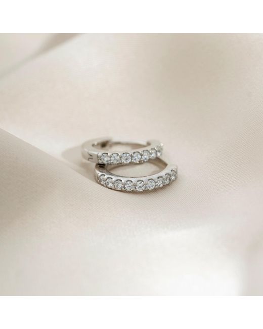 Diamonbliss Metallic Huggies Earrings With Swarovski, Half Carat, Plated