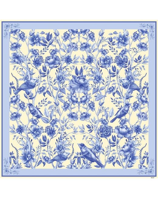 Ralufineart Blue Silk Scarf The Magic Tree Tale