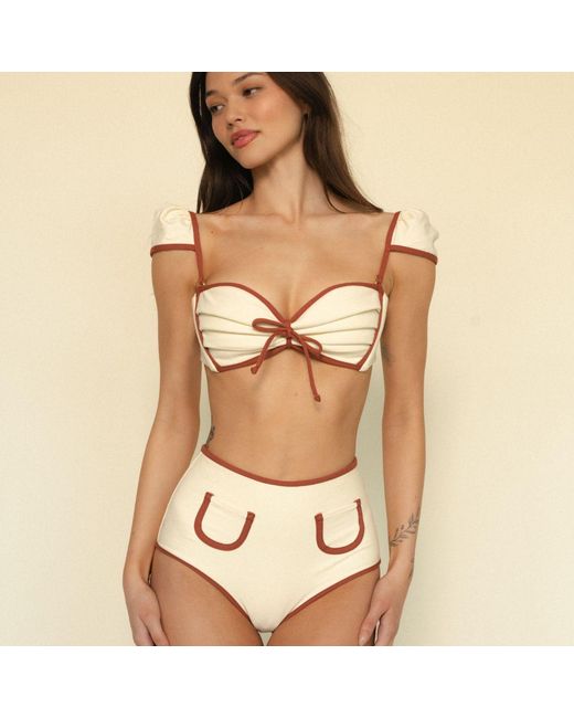 Montce Natural Neutrals Oat Terracotta Binded Polly Bikini Bottom