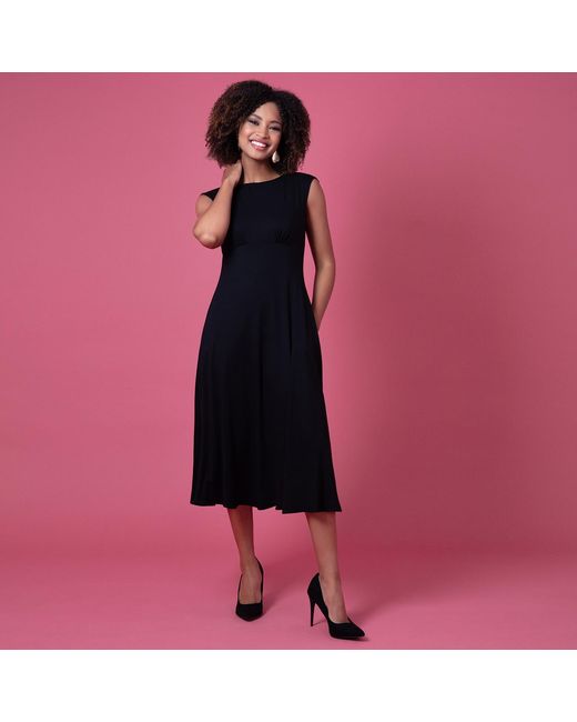 Alie Street London Black Luna Midi Dress With Pockets