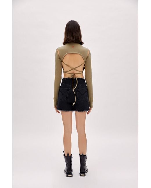 Pcfg Green Long Sleeve Crop Top