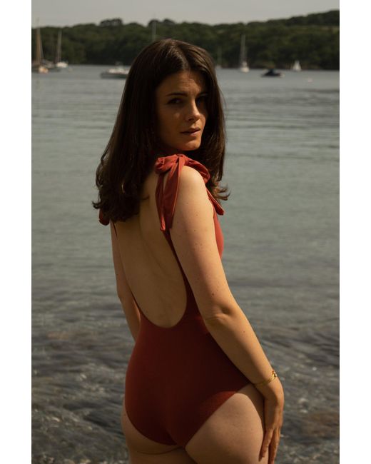Solpardus Red Thea Terracotta Onepiece Bamboo Swimsuit