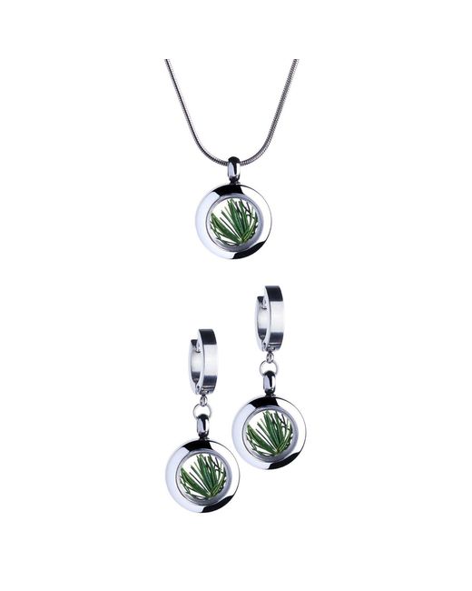 My Little Nature Metallic Handmade Jewelry Gift Set With Pine Needles – Unique Gift For Her
