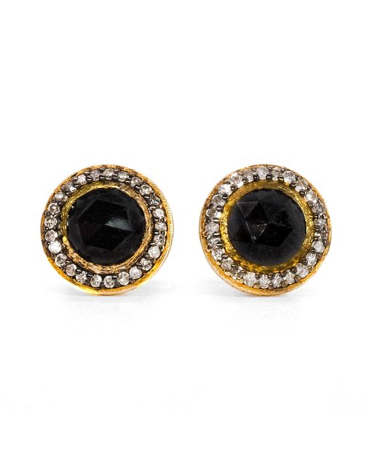 Ebru Jewelry Black Rose Cut Diamonds Solid Fine Stud Earrings