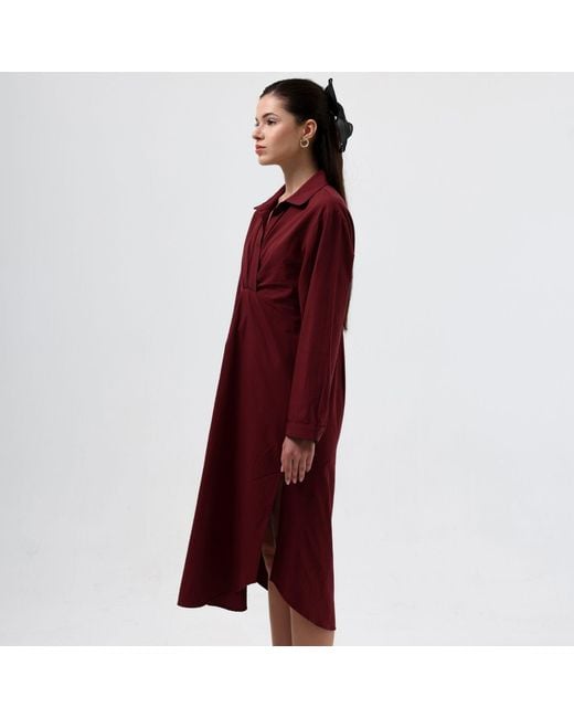 Thisisu Collection Red Jose Twist Shirt Dress