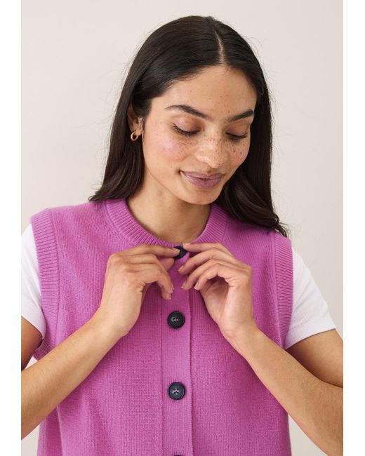 Loop Cashmere Pink Contrast Button Waistcoat