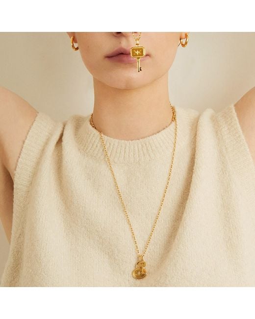 Cote Cache Metallic Côtê Caché Lock & Key Chain Necklace