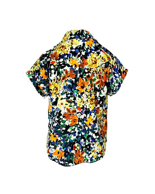 L2R THE LABEL Multicolor Floral Print Linen Short-Sleeved Shirt