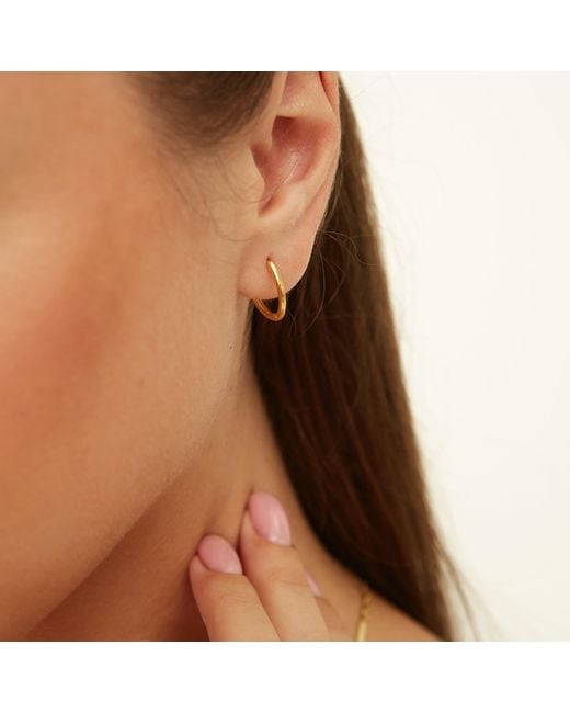 Spero London Metallic Sterling Oval Small Hoop Earring