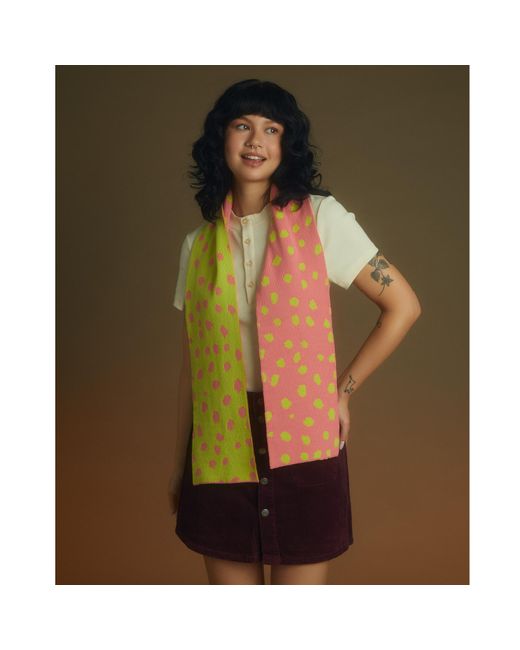 INGMARSON Orange Scattered Dots Wool & Cashmere Scarf