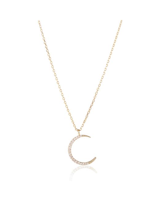 C.J.M Metallic Sparkle Moon Necklace