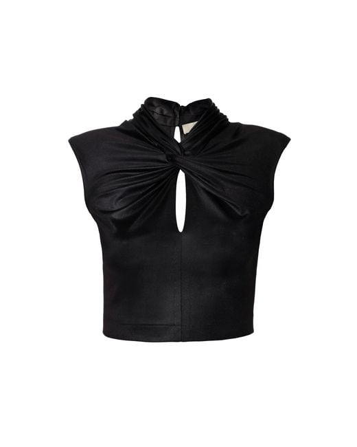 AGGI by HALEWSKI Black Ada Power Sleeveless Crop Top