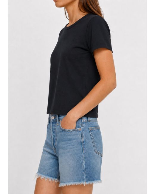NOEND Black Cotton Modal Slub Crew Tee