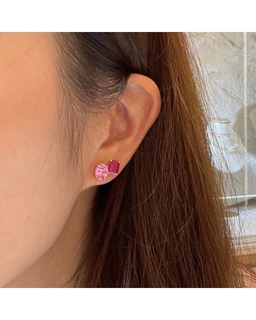 Juvetti Blue Buchon Earrings Set With Sapphire