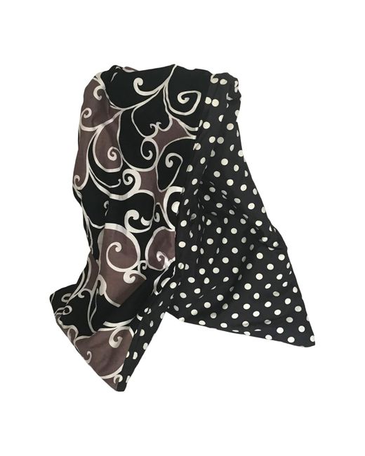 Romer Millinery Black Twisturban Turban Mixed Dots & Vines