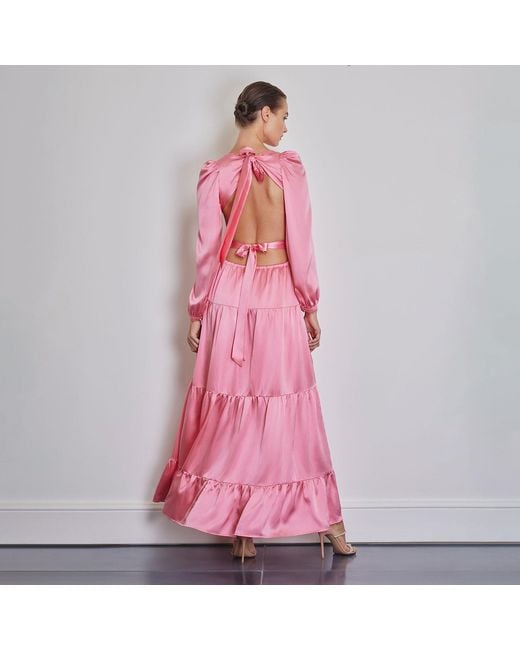 Anse Victorin Pink Elly Silk Maxi Dress