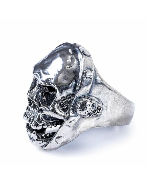 German Kabirski Blue Funeste Gothic Skull Ring Inspired By Biker Jewelry for men