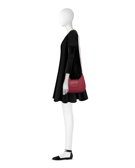 Le Parmentier Red Obolo Leather Shoulder Bag