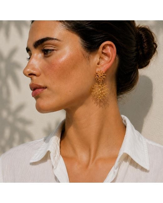 Kirei Metallic Anémona Organic-Plated Earrings