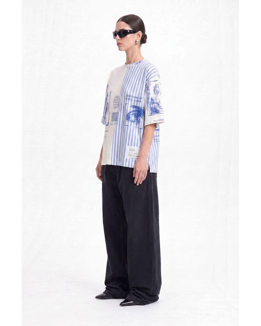 mysimplicated Blue Overthinking Ms Oversized T-Shirt W