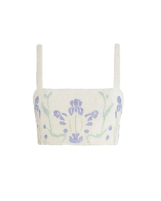 Oceanus White Venice Hand-Embroidered Co-Ord Top