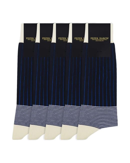 Peper Harow - Made in England Blue Groomsmen's Socks Bundle for men