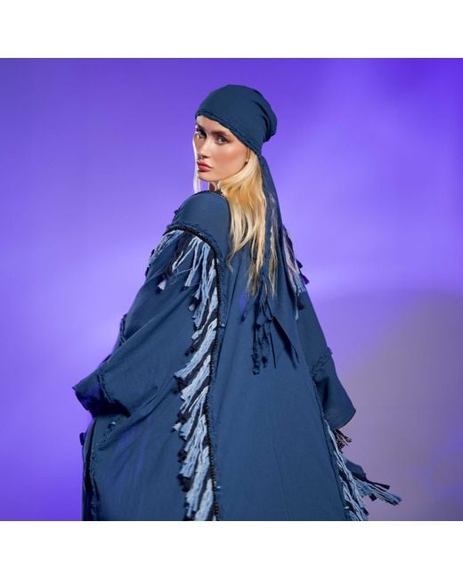 Zhenabia Blue Sidra Poncho