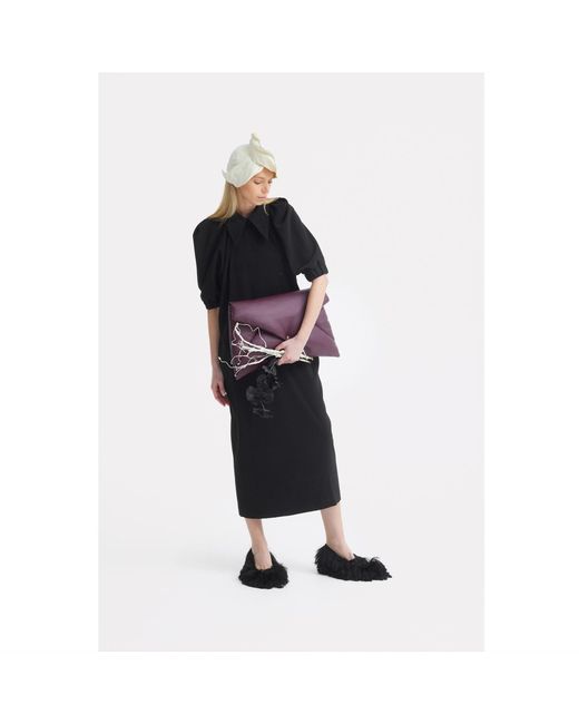 Julia Allert Red Faux Leather Envelope Clutch Bag