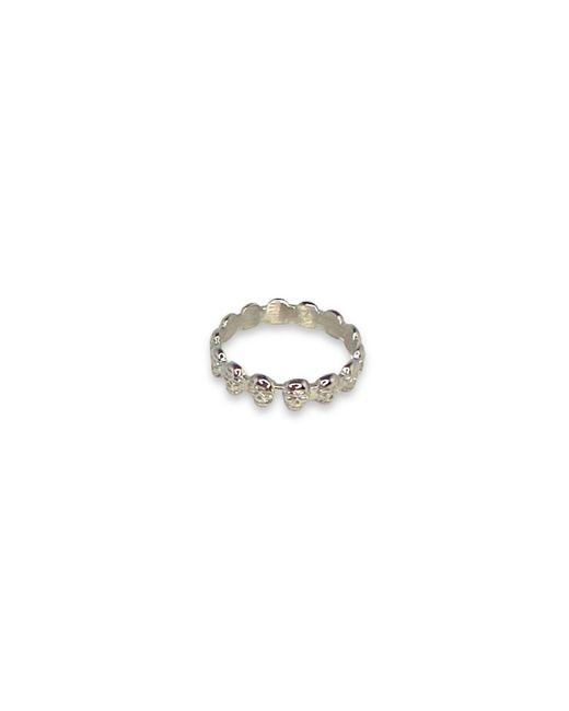Jagged Halo Jewelry Metallic Eternity Skull Ring