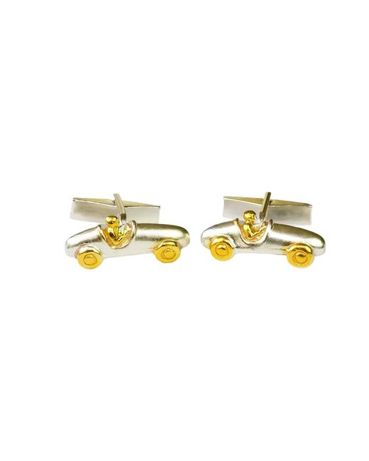 Simon Kemp Jewellers Yellow Bugatti Vintage Racing Car Cufflinks Eighteen Carat On Cufflinks for men