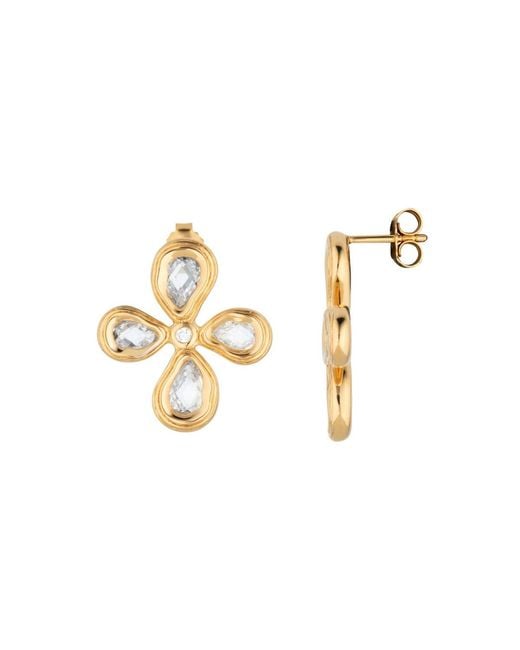 Lulu B London Metallic Large Teardrop Cross Stud Earrings