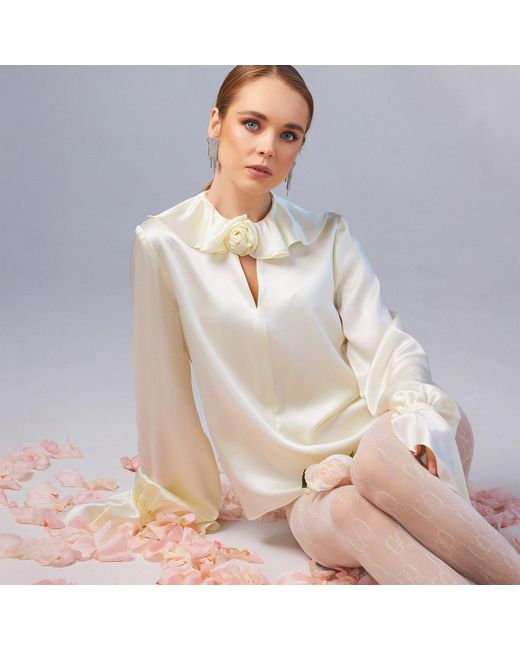 Jnsq (Je Ne Sais Quoi) Yellow Marie-Antoinette Silk Blouse