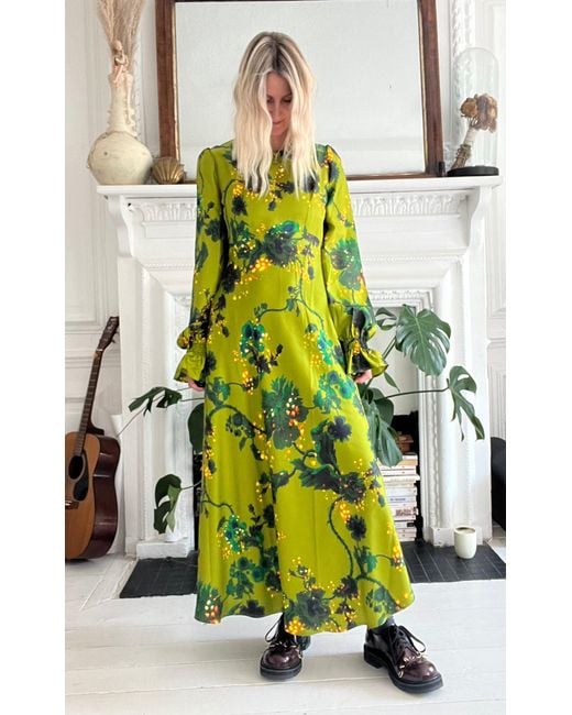 Klements Green Peggy Silk Dress