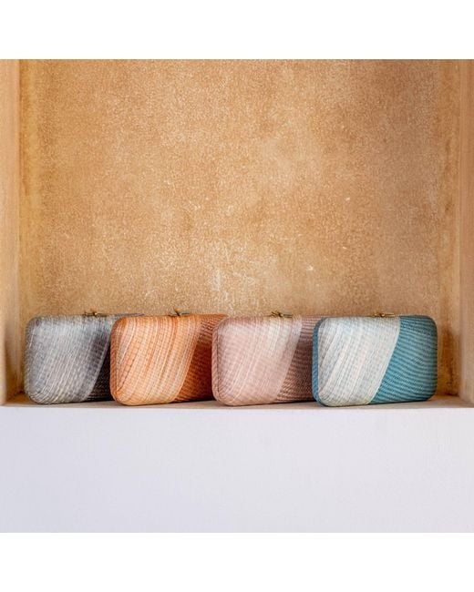 LIKHÂ Gray Dusty Rose Kimono Clutch Purse