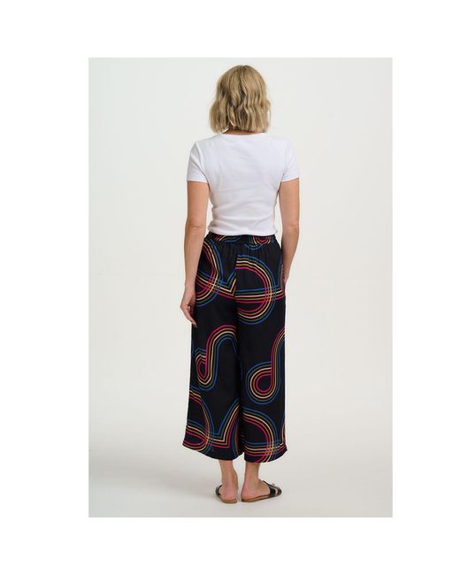 Sugarhill Blue Ameera Cropped Wide Leg Trousers, Retro Racer