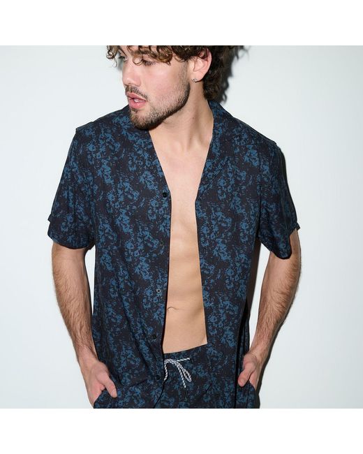 Playaluxe Black Saint Tropez Cabana Shirt Charcoal Haze for men