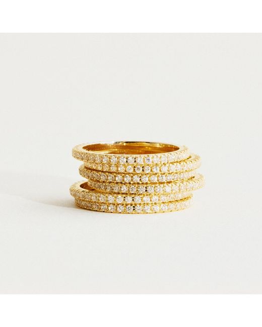 SET & STONES Metallic Aurora Smart Ring Stacking Set