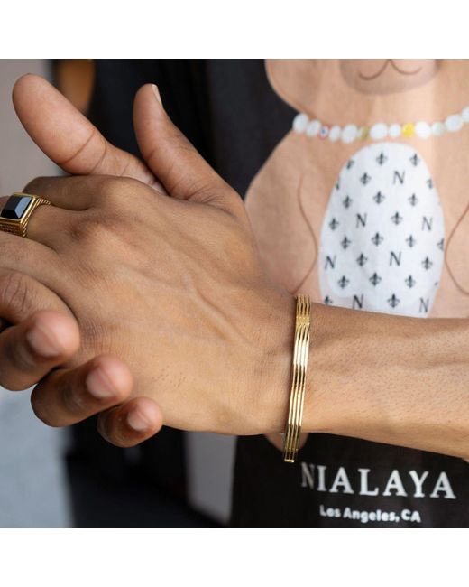 Nialaya Yellow Gentleman Bangle for men