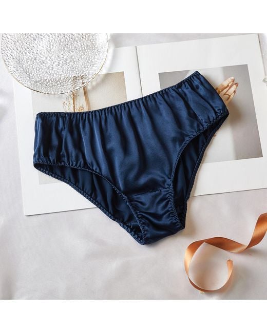 Soft Strokes Silk Blue Set Of Two Pure Mulberry Silk Bikini Pantie