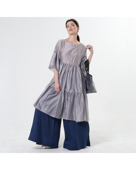 Metamorph Blue Oversize Sheer Tunic