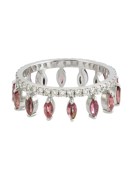 Artisan Metallic Tourmaline & Diamond Crown Band Ring