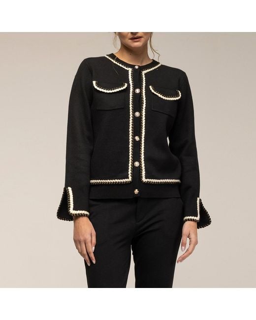 Tantra Spain Sl Black Knitted Jacket With Front Pockets