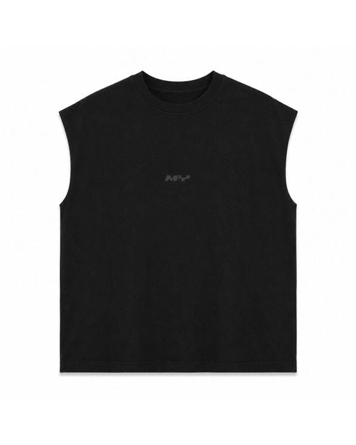 mysimplicated Black Oversized Sleeveless Tee for men